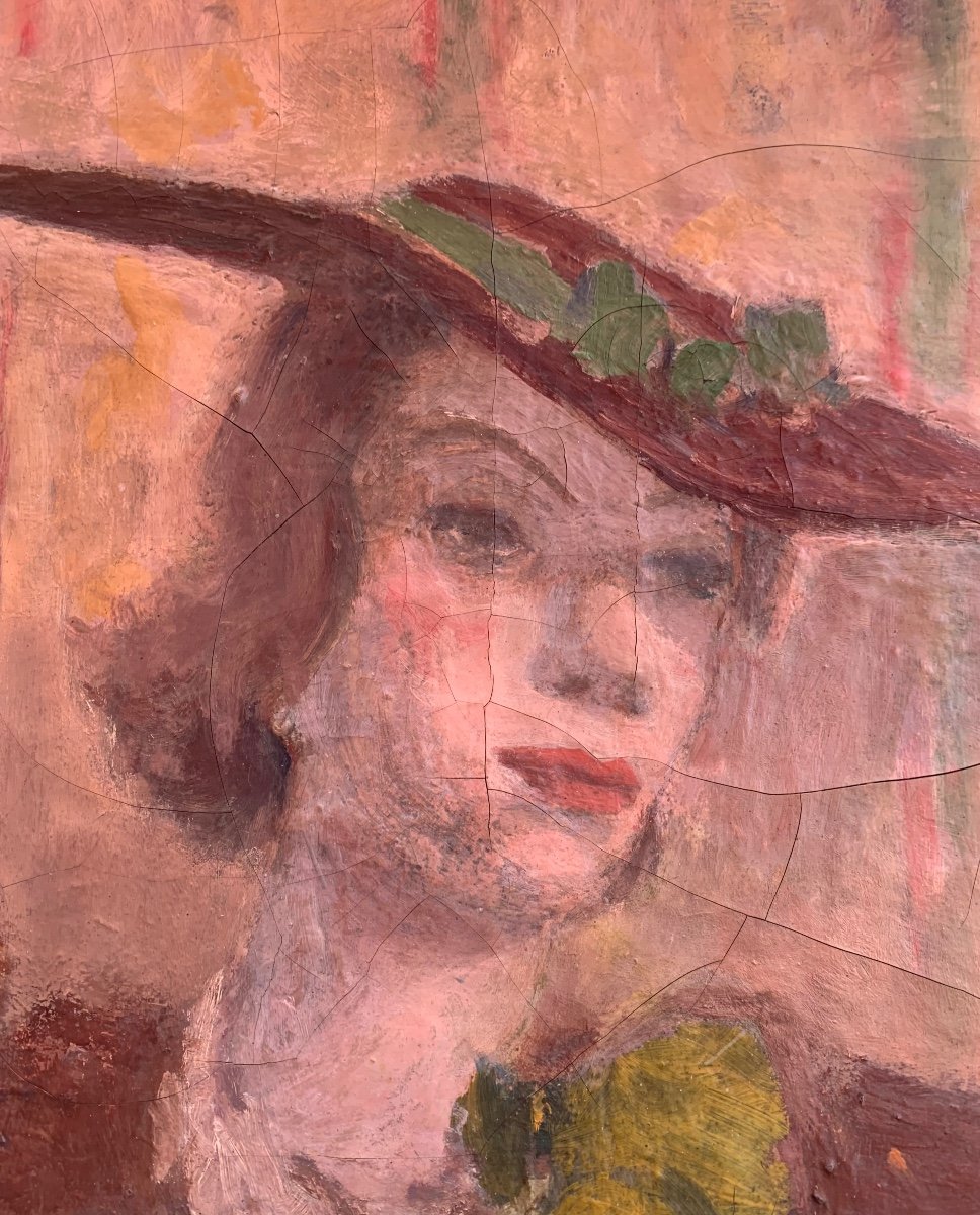 La Femme Au Chapeau De Robert Pikelny Peintre Polonais-photo-4